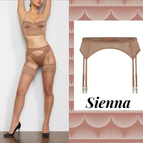 NWT SKIMS Glissenette Garter Belt in Sienna Sz L - Picture 1 of 7